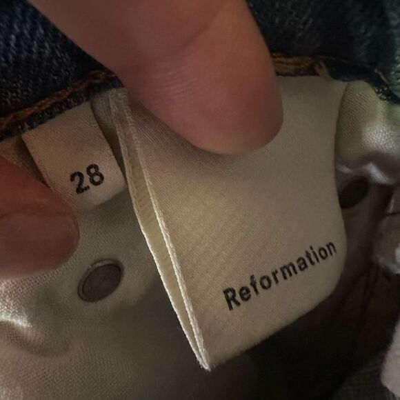 Reformation Julia High Waist Cigarette Jean Straight Leg Distressed Size 28 - Picture 7 of 9